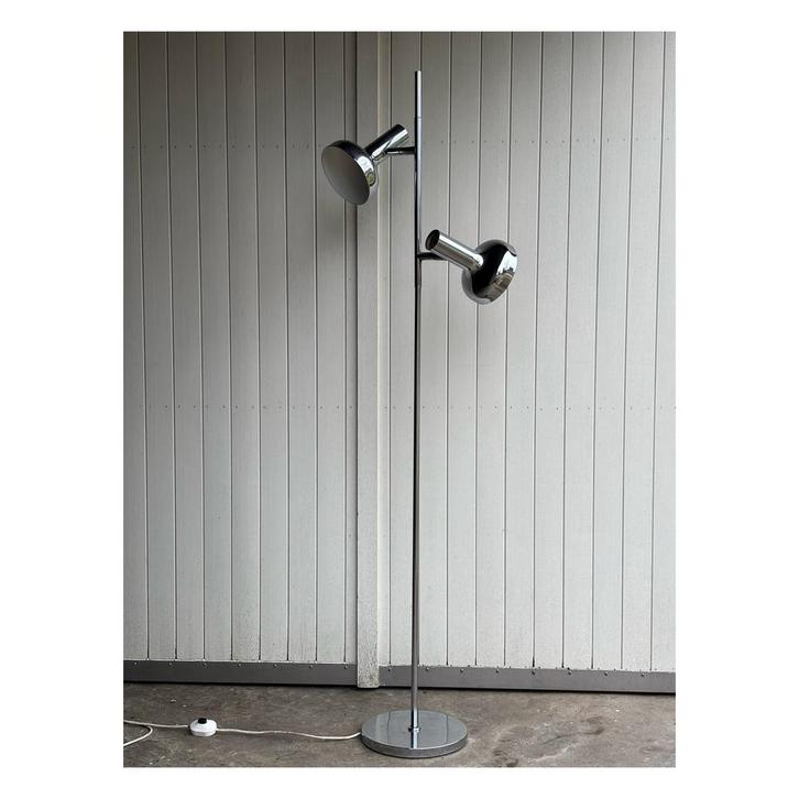 Vintage staande lamp | Chrome | 1970, Antiquités & Art, Antiquités | Éclairage, Enlèvement ou Envoi