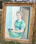 tres grand cadre avec peinture femme assise, Enlèvement