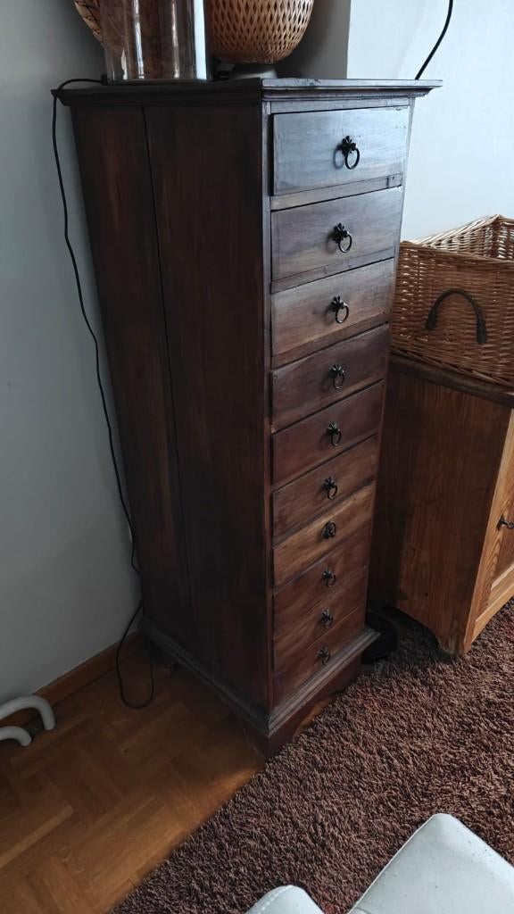 Ladekast in hout, Ophalen, Minder dan 50 cm, Gebruikt, 5 laden of meer