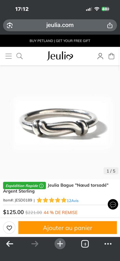 Bague en argent noeud torsadé, Bijoux, Sacs & Beauté, Bagues, Enlèvement, Comme neuf, Argent, Argent