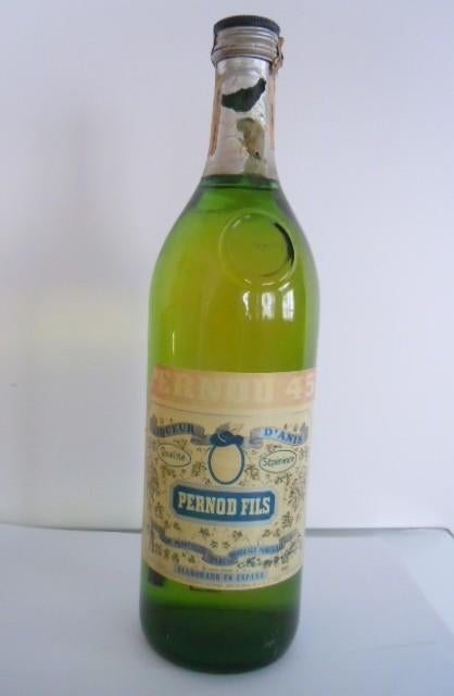 Oude fles Pernod 45 - Spanje, Gebruikt, Spanje, Overige typen, Ophalen of Verzenden