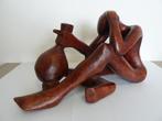 Houten gesculptuurd beeld  "Zittende Denker" 50/26cm, Ophalen of Verzenden