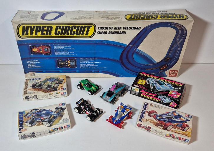 Vintage Tamiya Mini 4WD + racebaan (1989), Hobby & Loisirs créatifs, Voitures miniatures | 1:32, Utilisé, Voiture, Autres marques