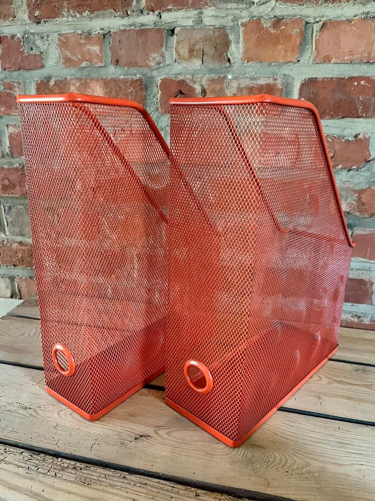 2 vintage Ikea Dokument 10035 metaal mesh tijdschrifthouders, Diversen, Bureau-accessoires, Gebruikt, Ophalen of Verzenden