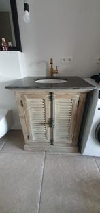 Wastafel in oude den inclusief blauwe steen., Doe-het-zelf en Bouw, Ophalen