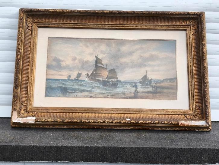 Aquarelle marine, Antiquités & Art, Art | Peinture | Classique, Enlèvement ou Envoi