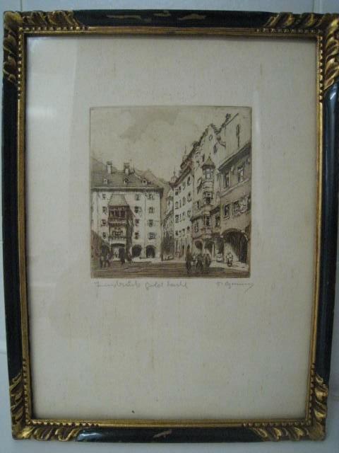Tekening Innsbruck Gold Zanhl, Antiek en Kunst, Kunst | Tekeningen en Fotografie, Ophalen