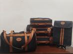 Vintage jr’70-80 5-delige kofferset Eagle in canvas en leder, Handtassen en Accessoires, Tassen | Reistassen en Weekendtassen