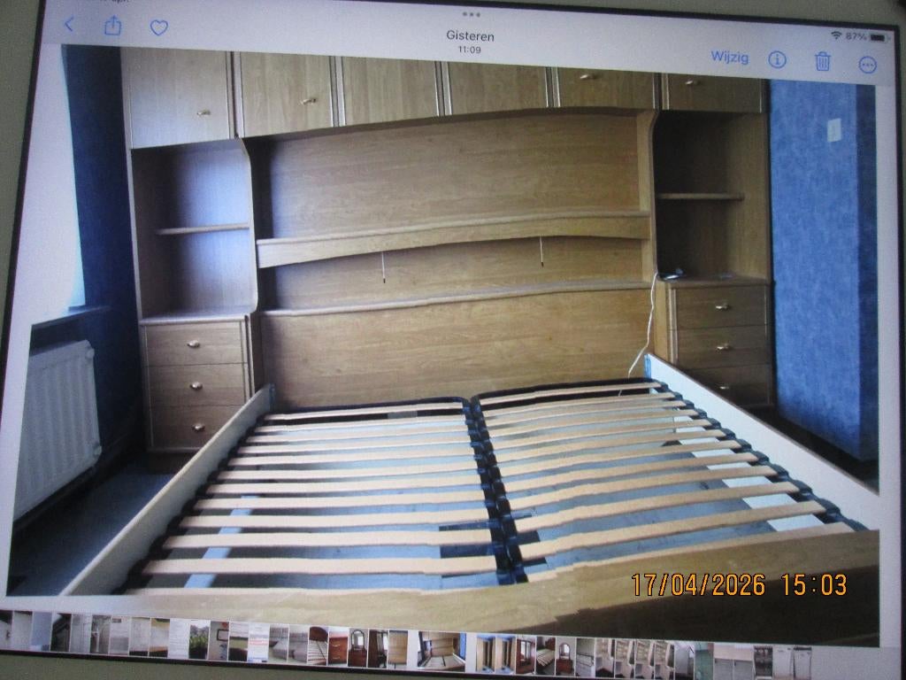 slaapkamer met bovenbouw en kleerkast, Maison & Meubles, Chambre à coucher | Chambres à coucher complètes, Enlèvement