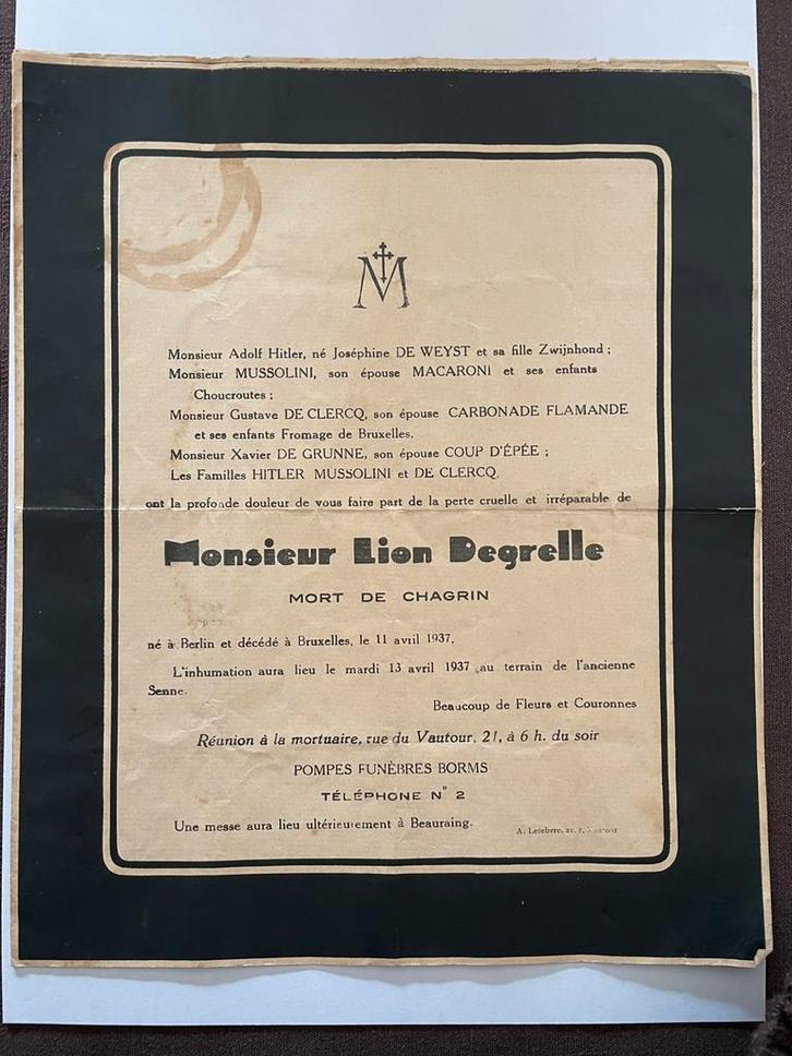 Brochure de propagande Léon Degrelle 1937, Collections, Objets militaires | Général, Enlèvement ou Envoi