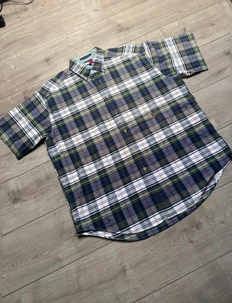 Tommy hilfiger vintage Overhemd met crest logo, Kleding | Heren, Overhemden, Ophalen of Verzenden, Zo goed als nieuw, Grijs, Halswijdte 41/42 (L)