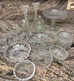 Vitage Kristal en glaswerk 26 stuks schotels,kandelaars…….., Ophalen, Zo goed als nieuw, Overige typen