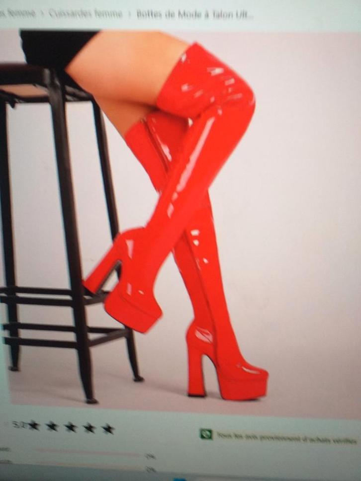 cuissardes rouge vernie, Vêtements | Femmes, Chaussures, Neuf, Bottes hautes, Rouge, Enlèvement ou Envoi