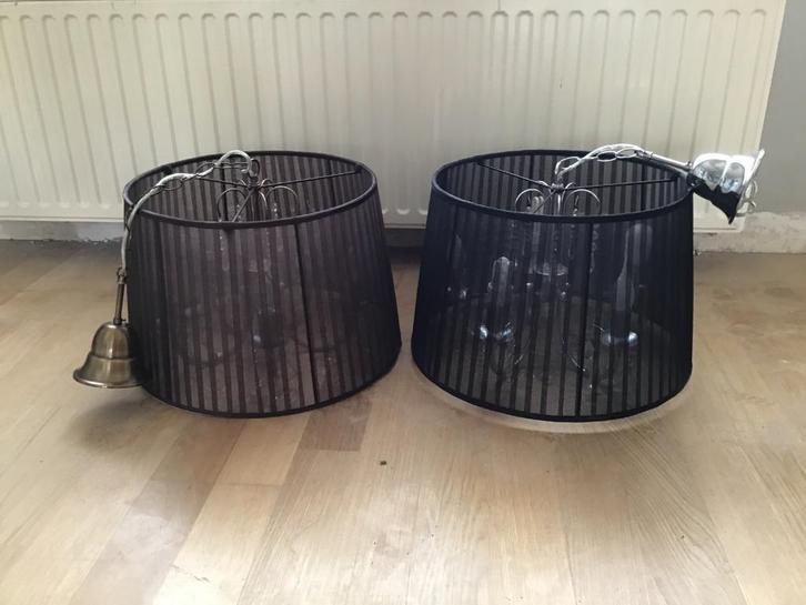 bruine en/of zwarte kroonluchter, Maison & Meubles, Lampes | Lustres, Utilisé, Tissus, Enlèvement