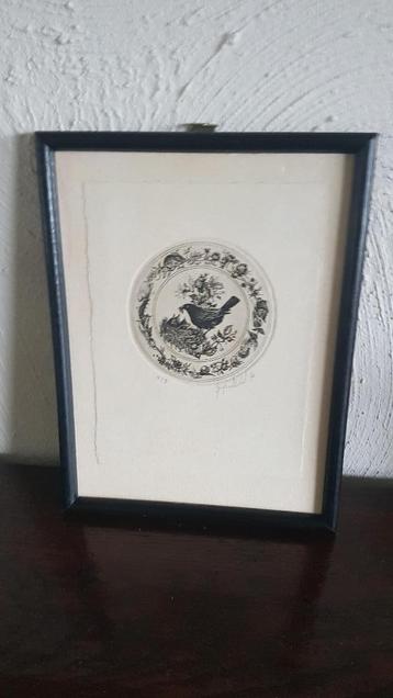 Originele ets getekend Michel Gruyters 1 beschikbaar voor biedingen