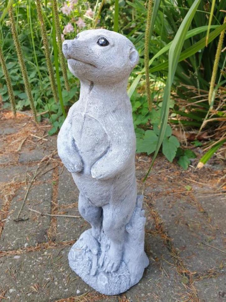 stokstaartje , tuinbeeld, Tuin en Terras, Tuinbeelden, Nieuw, Dierenbeeld, Beton, Ophalen of Verzenden