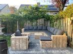 Steigerhout Loungebank Met kussens Hoekbank Tafel Tuinbank !, Ophalen of Verzenden, Steigerhout, Eettafel, Tuinset