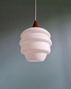 Scandinavische hanglamp van teakhout en opaline, Philips, Antiek en Kunst, Ophalen of Verzenden