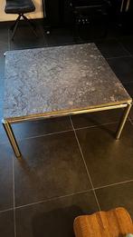Salontafel met leisteen en verchroomd onderstel, Huis en Inrichting, Tafels | Salontafels, Ophalen, Zo goed als nieuw