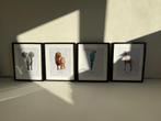 4 kaders dieren, Kinderen en Baby's, Ophalen of Verzenden, Zo goed als nieuw, Wanddecoratie