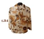 (8) - chemisier femme t.34 beige - brun, Ophalen of Verzenden, Zo goed als nieuw, Maat 34 (XS) of kleiner, Bruin
