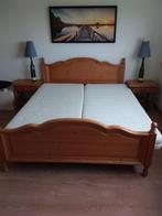 Chambre à coucher complète en pin clair (2 personnes)., Gebruikt, Pin clair, Ophalen, Tweepersoons