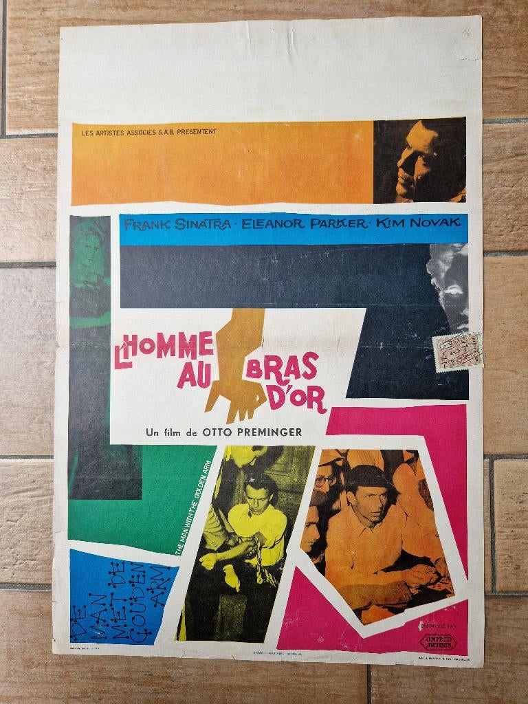filmaffiche Frank Sinatra Man With The Golden Arm filmposter, Verzamelen, Ophalen of Verzenden, A1 t/m A3, Film en Tv, Rechthoekig Staand