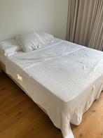 Bed 2aparte delen 80x200cm beige met matras en topper, Ophalen, Gebruikt, Beige, Tweepersoons