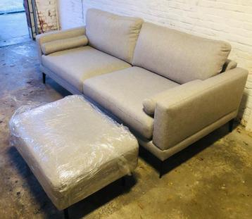 **Chaise 3 places SICILIA avec pouf** NOUVEAU !, Tissus, Neuf, Trois personnes, 75 à 100 cm