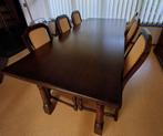Massief houten eetplaats, Huis en Inrichting, Ophalen, Gebruikt, Strak klassiek, 4 tot 6 stoelen