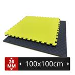 Tatami. Tatamis 1mx1mx2.6cm epaisseur. Mousse EVA Jaune/noir, Sport en Fitness, Vechtsporten en Zelfverdediging, Info@kriden.be