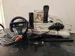 Zwarte Wii met Wii fit board en controllers, Ophalen, Gebruikt, Met 1 controller, Met games