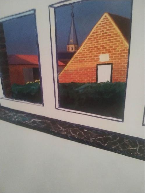 Roger Raveel doorkijk met Machelen kerk 1973, Antiek en Kunst, Kunst | Litho's en Zeefdrukken, Ophalen of Verzenden