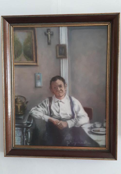 Zeer mooi Schilderij * Rust na maaltijd * gesigneerd, Antiek en Kunst, Kunst | Schilderijen | Klassiek, Ophalen