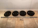 NIEUW! Olympische halterset 120kg! €300 excl. BTW., Sport en Fitness, Ophalen, Nieuw, Halterschijven