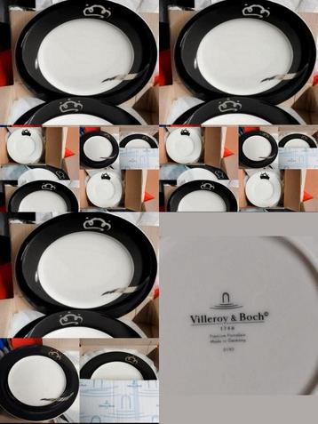 ✓Lot ≈ 100 VILLEROY & BOCH Rares Assiettes DECOR COURONNE  beschikbaar voor biedingen
