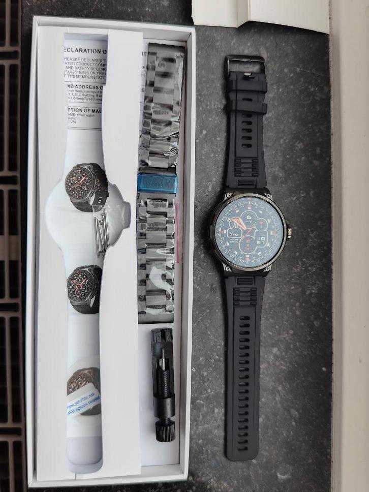 Montre connectée homme 1,92", 5ATM, appels Bluetooth, Handtassen en Accessoires, Smartwatches, Android, Afstand, Ophalen of Verzenden