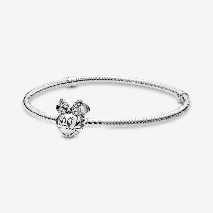 Pandora Nieuwe Disney moments minnie mouse cliparm, Handtassen en Accessoires, Bedels, Nieuw, Pandora, Zilver, Met strass, Ophalen of Verzenden