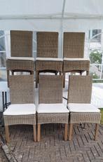 6 rieten stoelen: 18€ per stoel of 6 voor 90€, Huis en Inrichting, Stoelen, Ophalen, Gebruikt, Riet of Rotan, Vijf, Zes of meer stoelen
