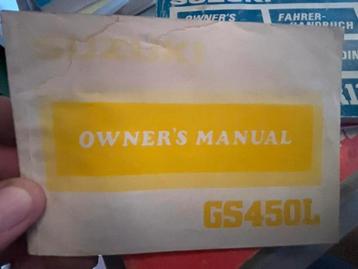 Owner’s manual Suzuki GS450 L Chopper beschikbaar voor biedingen