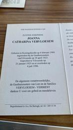 Zuster Catharina Vervloesem, Verzenden, Bidprentje