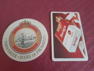 Twee vintage reclame onderleggers – Haacht bier&Belga sigare beschikbaar voor biedingen