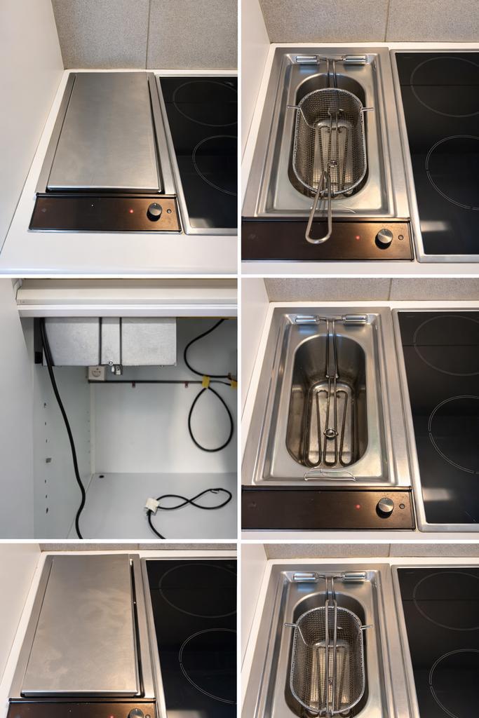 Ingebouwde friteuse (inox) – compleet met mand, Huis en Inrichting, Keuken | Complete keukens, Zo goed als nieuw, Ophalen of Verzenden