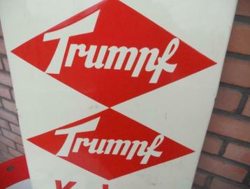 oud emaille bord "Trumpf Schokolade" beschikbaar voor biedingen