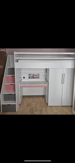 Stapelbed met Bureau en Bureaustoel, Kinderen en Baby's, Kinderkamer | Stapelbedden en Hoogslapers, Ophalen, Zo goed als nieuw