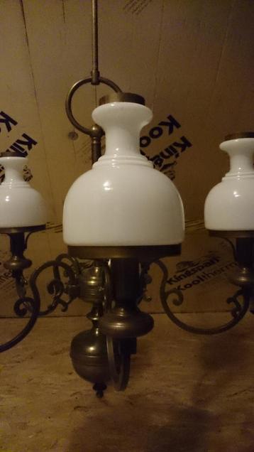 Luster in messing met 1 reserve glaskap, Enlèvement, Utilisé, Métal