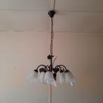 Kroonluchter luster met 5  E14 lampen, Ophalen of Verzenden, Zo goed als nieuw, Glas, Landelijk