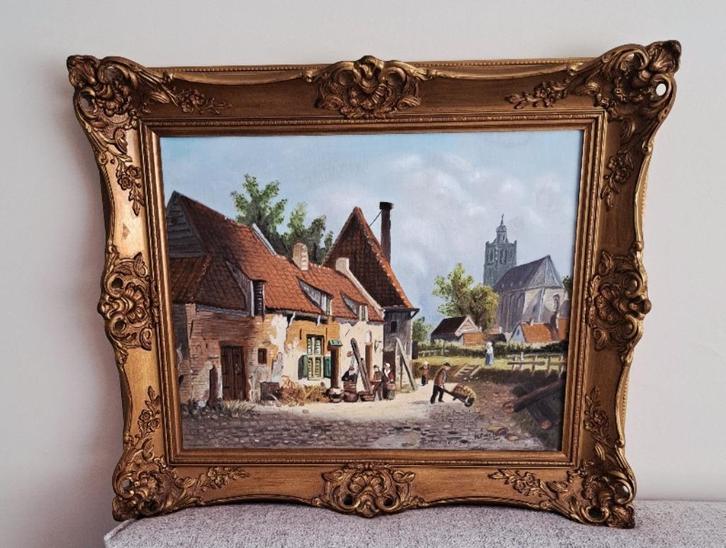 Antiek Schilderij , Gesigneerd N.Zwienink, Antiek en Kunst, Kunst | Schilderijen | Klassiek, Ophalen of Verzenden