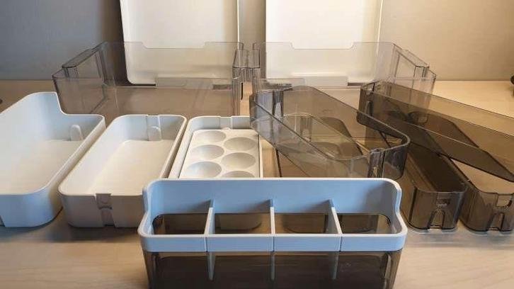 Set 11 deurbakjes en voorraadbakjes voor ijskast Miele K128i, Elektronische apparatuur, Koelkasten en IJskasten, Ophalen