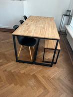 Tafel met zitbank en drie stoelen, Ophalen, Zo goed als nieuw, 6 tot 8 stoelen